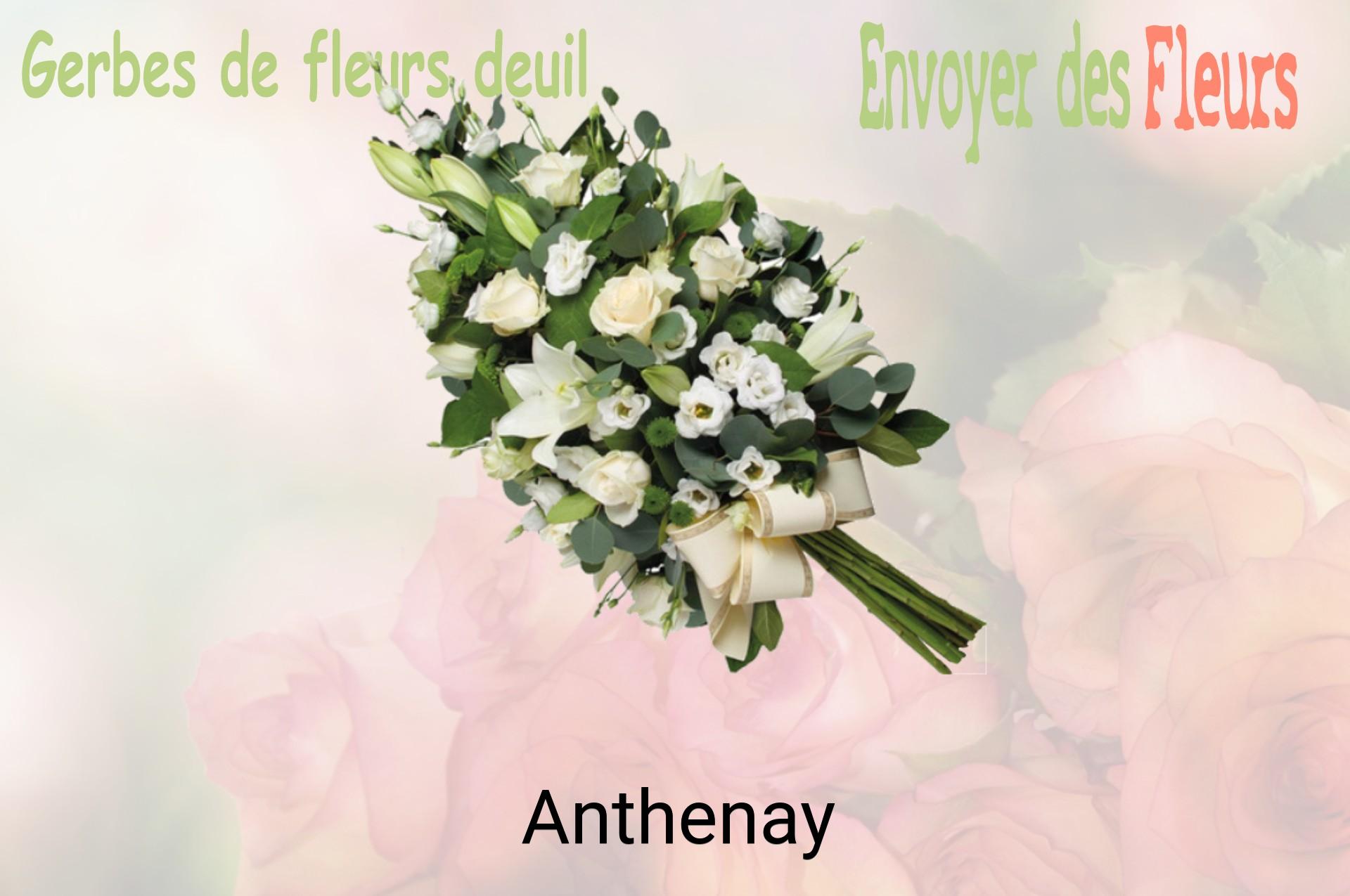 Gerbe de fleurs de deuil livrée à Anthenay